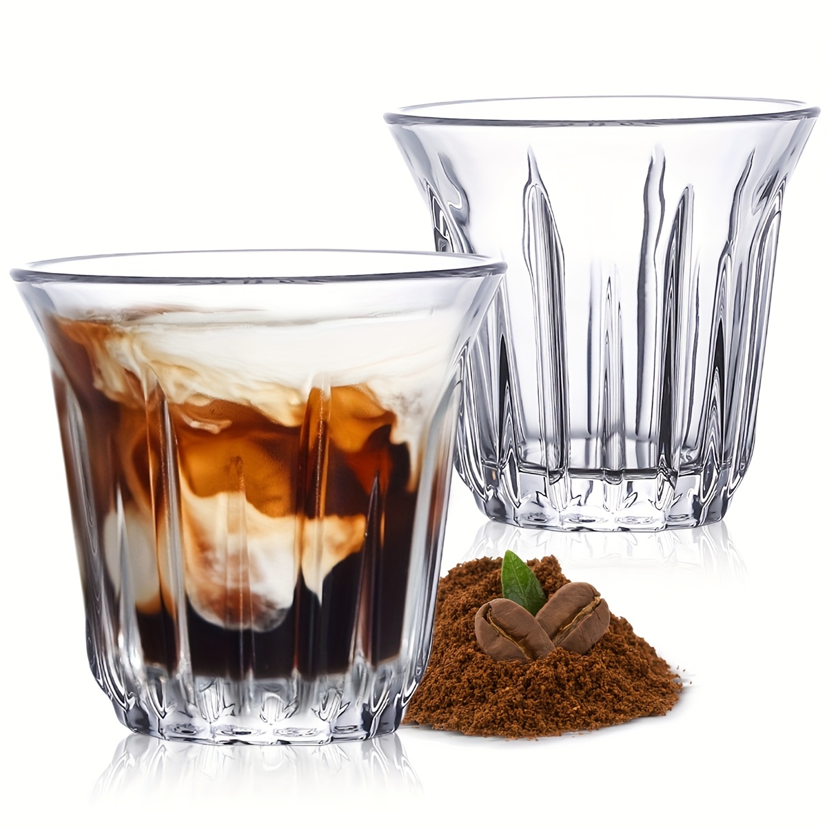 Tech Accessories For Office - 2 Pack Espresso Cups, Clear Glass