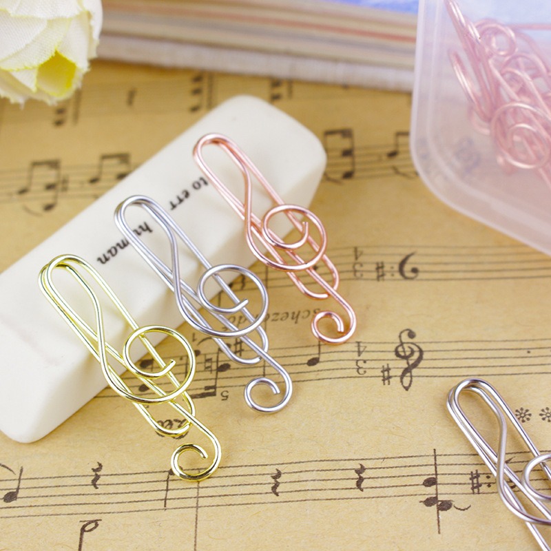 Tech Accessories For Office - 10pcs/box Music Note Shaped Paper Clips