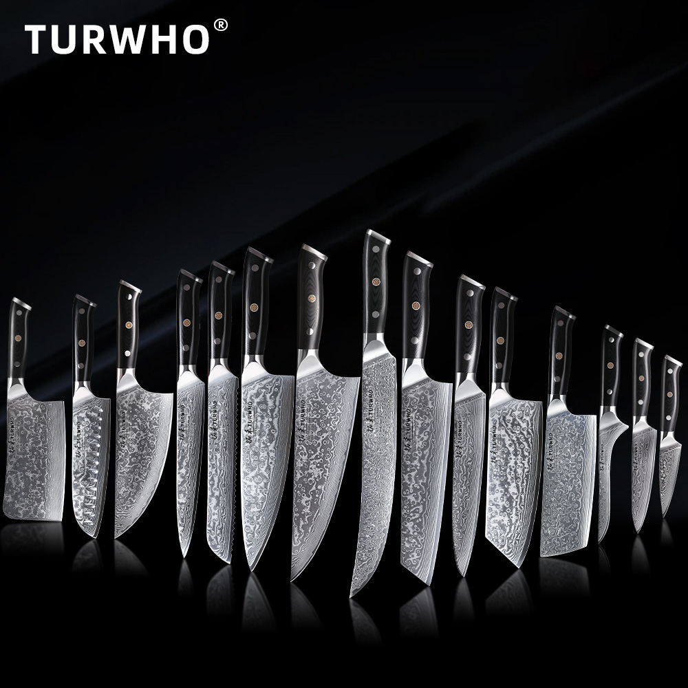 Hi Tech Kitchen Accessories - TURWHO Damascus Steel Professional Japanese Chef