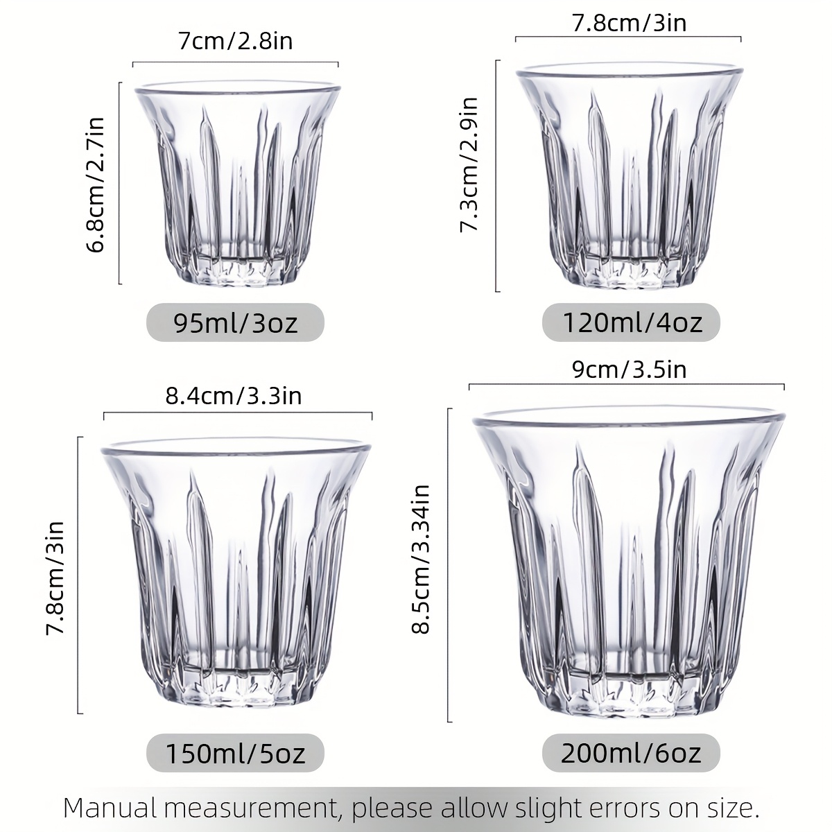 2 Pack Espresso Cups, Clear Gl - Tech Accessories For Office recension och pris