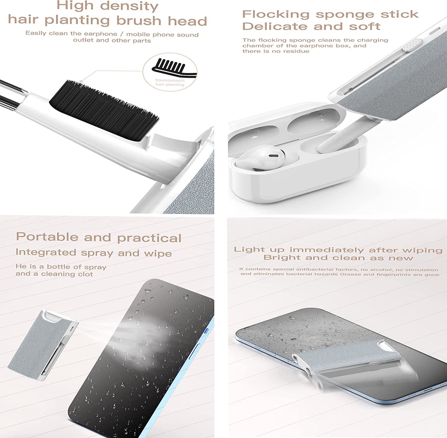 5 in 1 Earphone Cleaner Brush  - Screen Cleaner Spray recension och pris