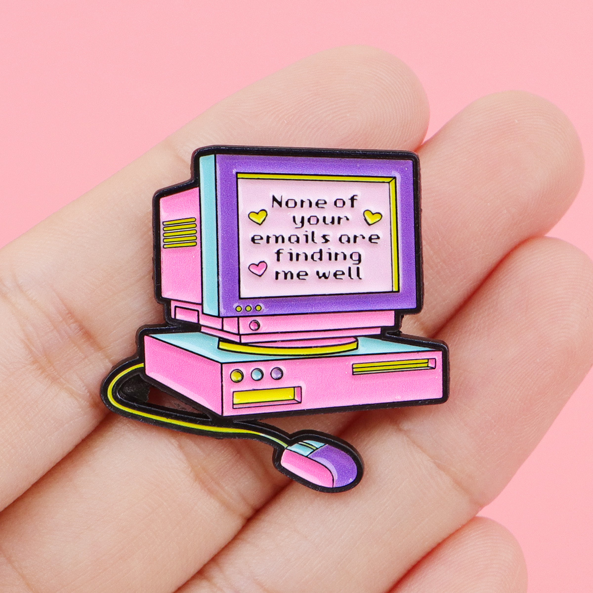 Retro Computer Enamel Pin None - Tech Accessories Backpack recension och pris