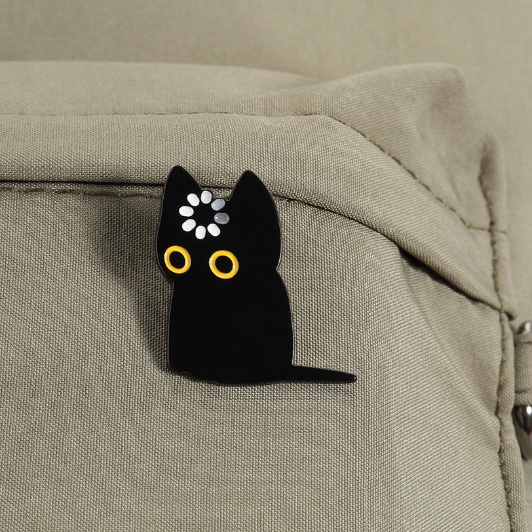 Cute Black Cat Loading Enamel  - Tech Accessories Backpack recension och pris