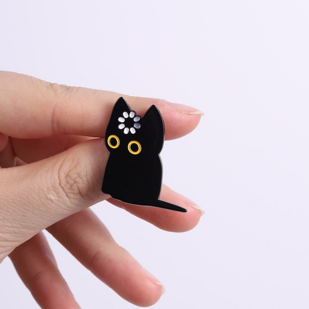Cute Black Cat Loading Enamel  - Tech Accessories Backpack recension och pris