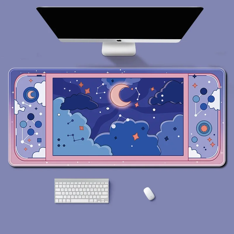 Moon and Stars Large Desk Mat  - Kawaii Tech Accessories recension och pris