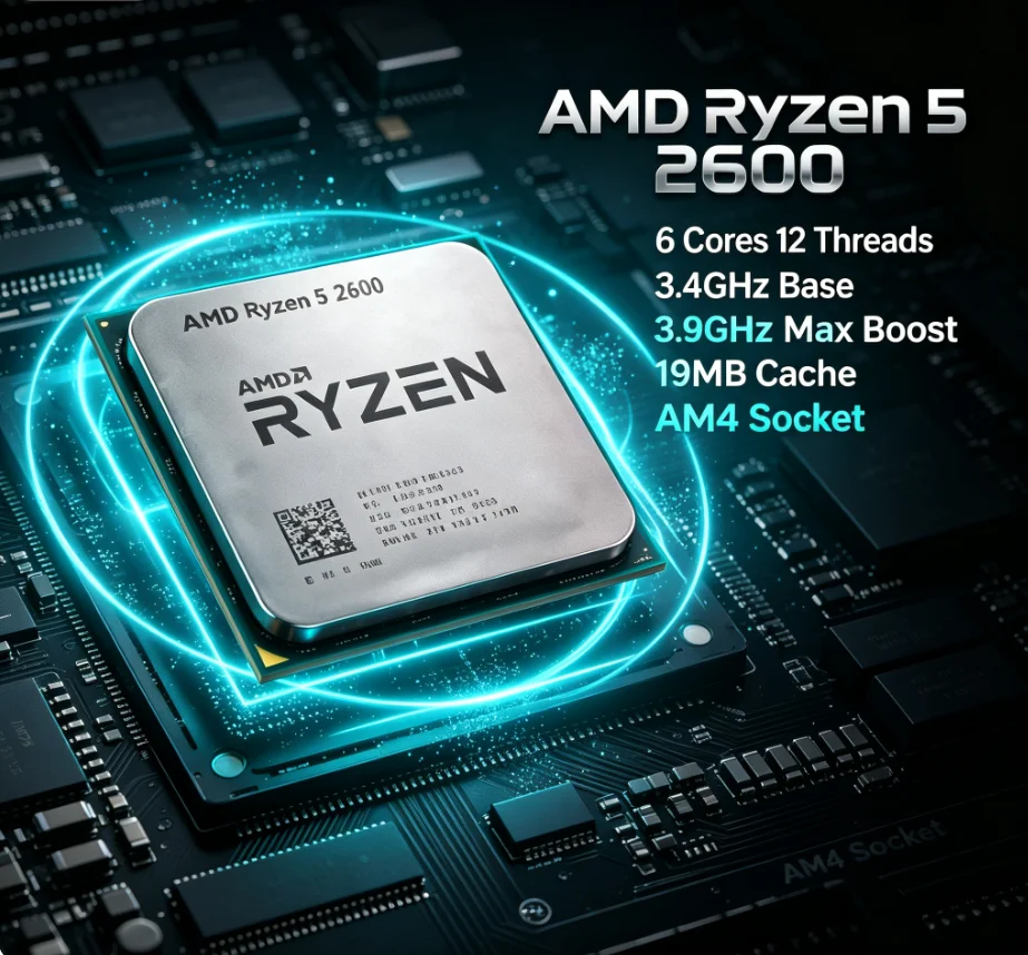 AMD Ryzen5 2600 R5 2600 Deskto - Amd Cpu Ryzen 5 recension och pris
