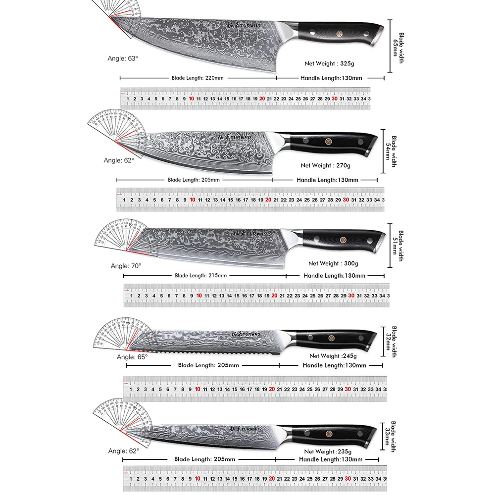 TURWHO Damascus Steel Professi - Hi Tech Kitchen Accessories recension och pris